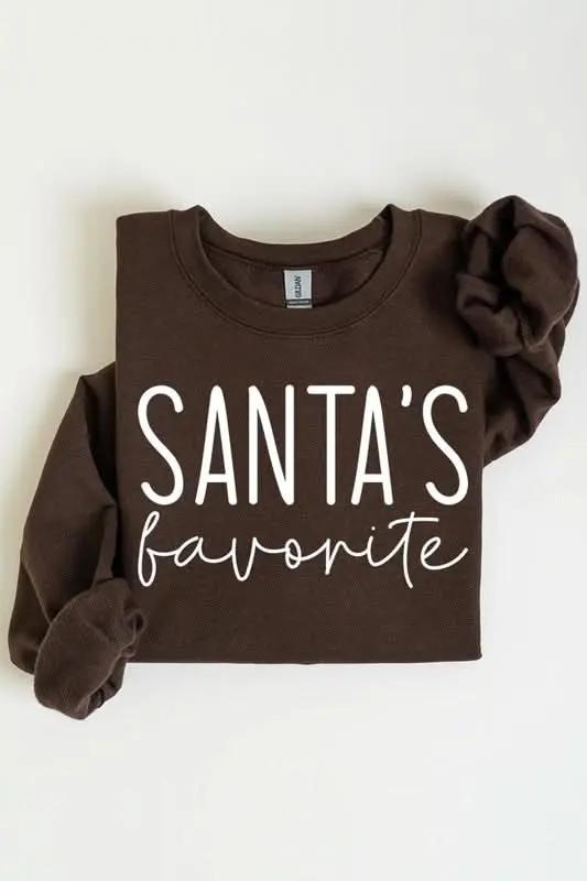 Santa's Favorite Graphic Fleece Sweatshirts - Love Salve